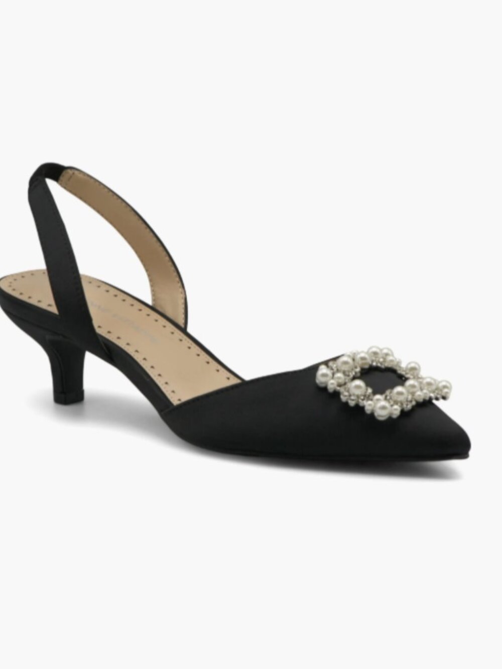 Adrienne Vittadini Suza Embellished Slingback Pump Black Pearl - 6.5M
